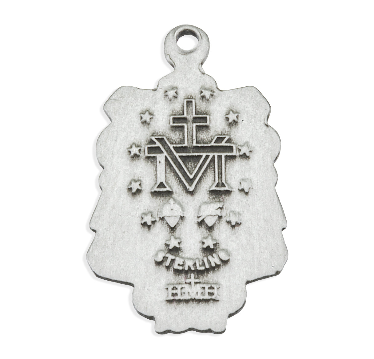 Sterling Silver Miraculous Medal Pendant with Chain | .925 Silver