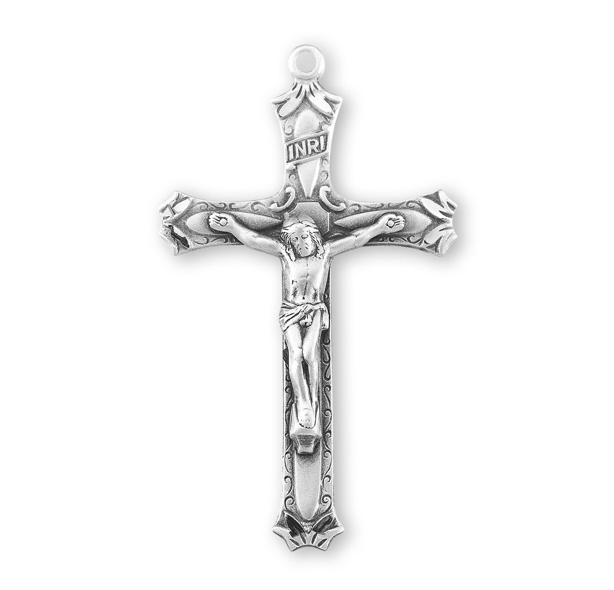Sterling Silver High Relief Crucifix Necklace | .925 Silver
