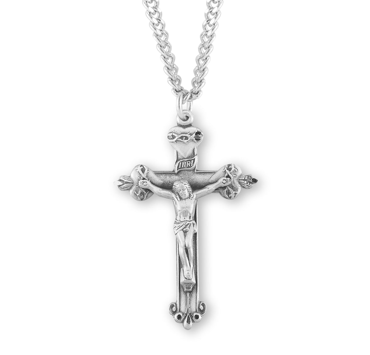 Sacred Hearts Sterling Silver Crucifix Necklace | .925 Silver