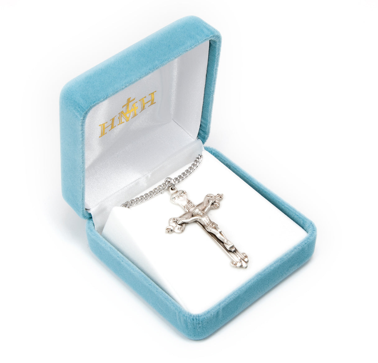 Sacred Hearts Sterling Silver Crucifix Necklace | .925 Silver
