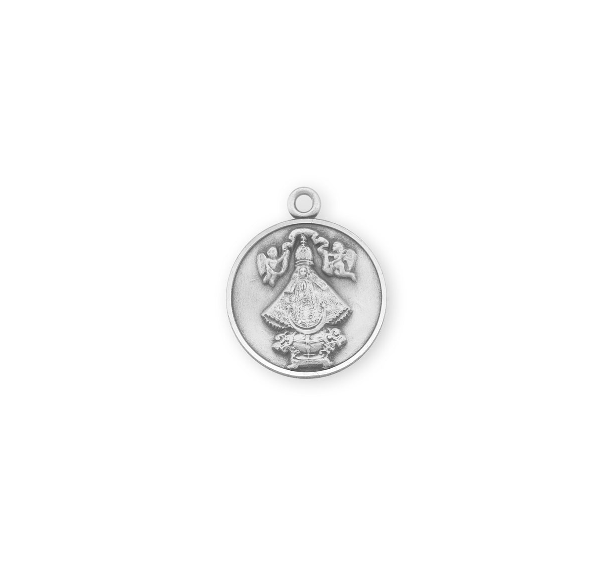 Saint Juan Round Sterling Silver Medal Pendant with Chain | .925 Silver