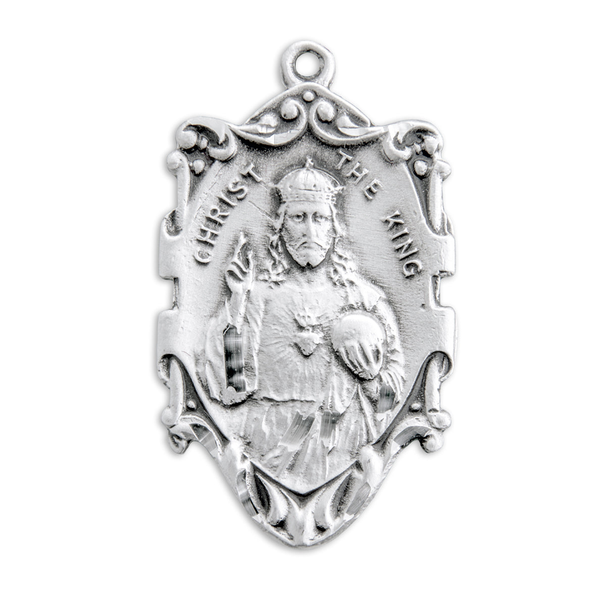 Christ the King Sterling Silver Medal Pendant with Chain | .925 Silver