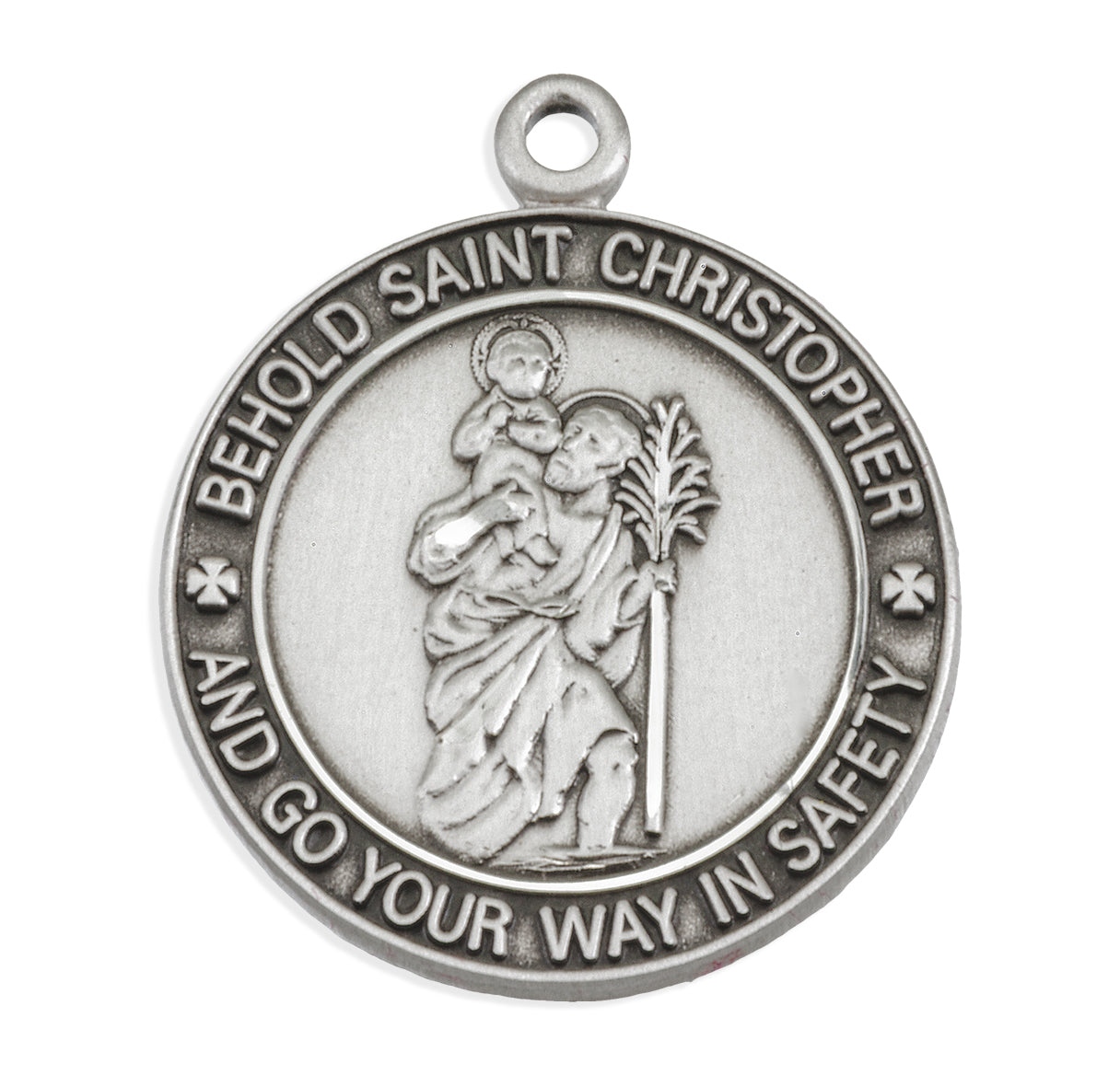 Sterling Silver St. Christopher Medal Pendant with Chain | .925 Silver