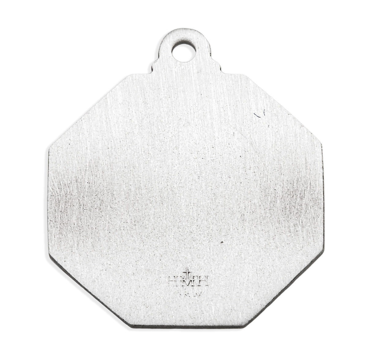 Saint Christopher Protect Us Octagon Sterling Silver Medal Pendant with Chain | .925 Silver