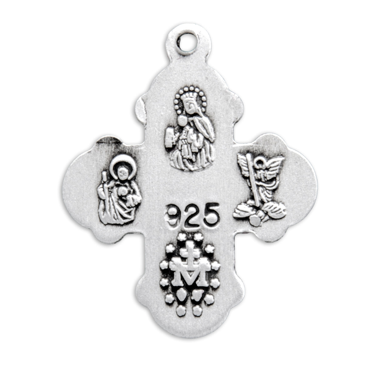 Sterling Silver Four-Way Medal Pendant with Chain | .925 Silver