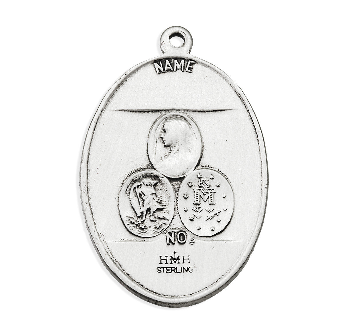 Sterling Silver Oval Military Medal Pendant with Chain | .925 Silver