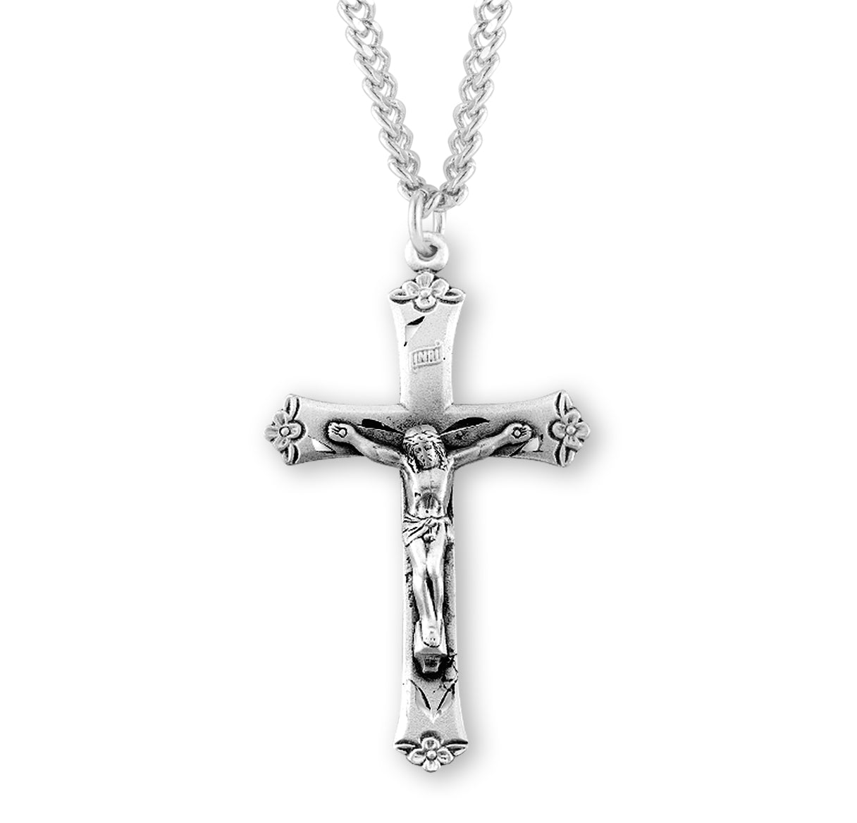Sterling Silver Flare Tipped Crucifix Necklace | .925 Silver