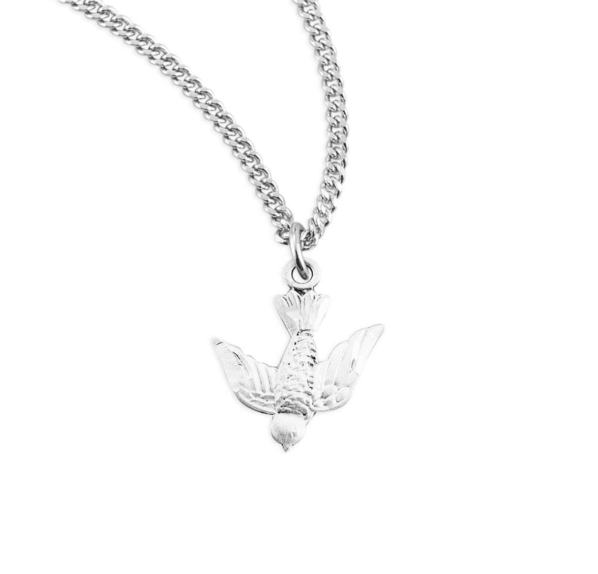 Holy Spirit Sterling Silver Medal Pendant with Chain | .925 Silver