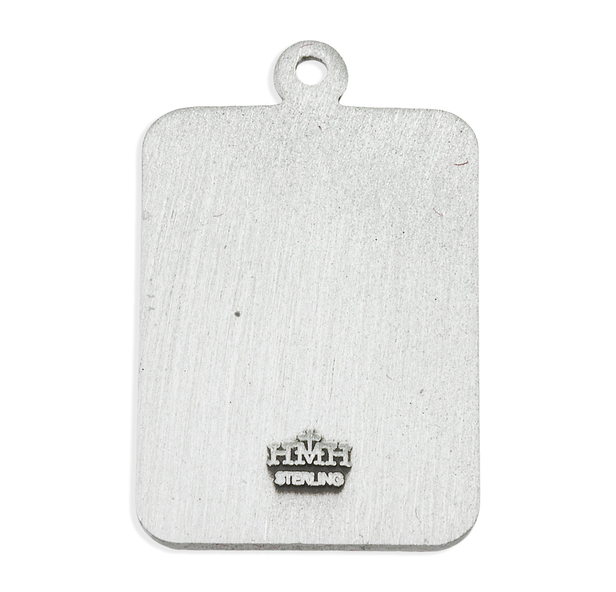 Saint Christopher Protect Us Square Sterling Silver Medal Pendant with Chain | .925 Silver