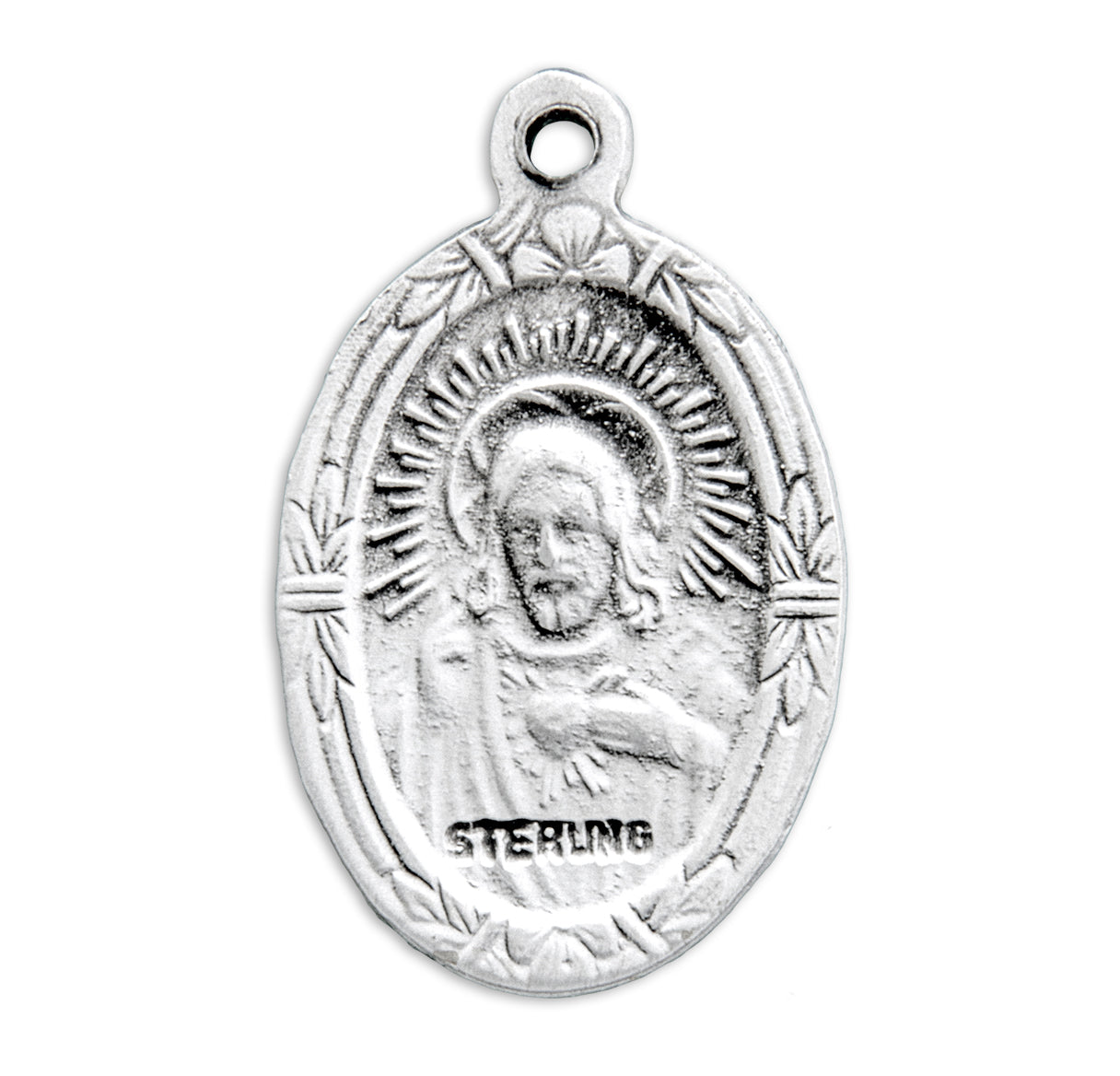 Saint Jude Oval Sterling Silver Medal Pendant with Chain | .925 Silver