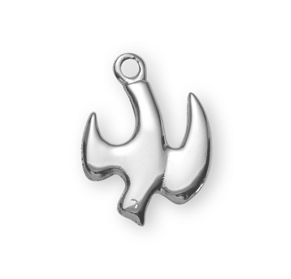 Holy Spirit High Polished Sterling Silver Medal Pendant with Chain | .925 Silver
