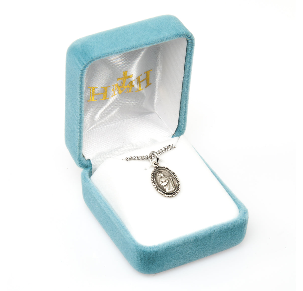 Saint Jude Oval Sterling Silver Medal Pendant with Chain | .925 Silver
