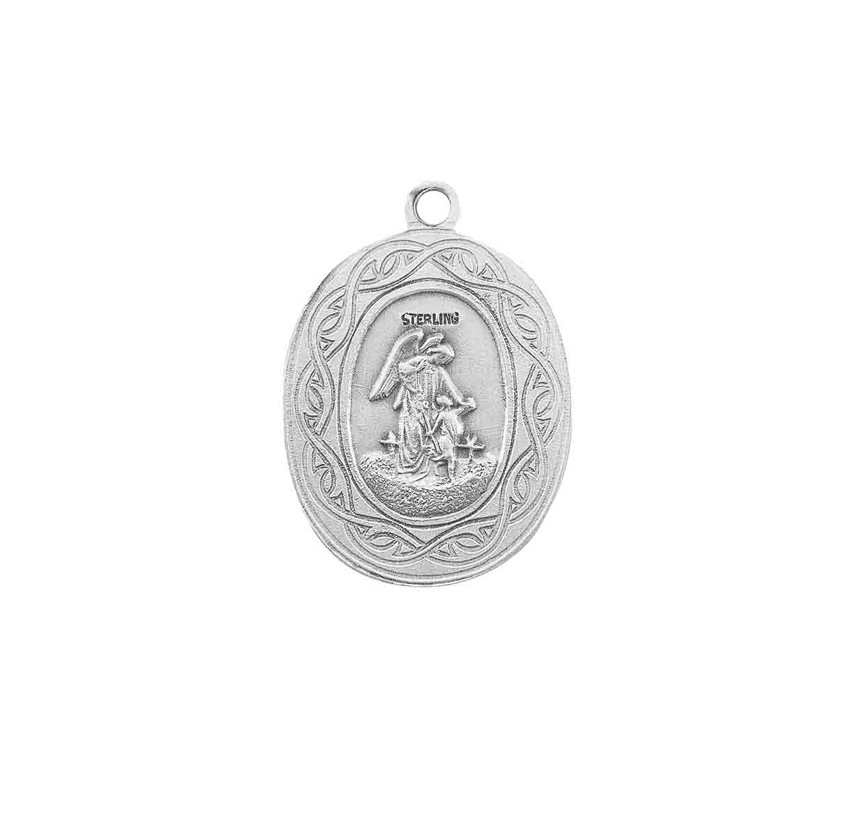 Saint Joseph "Crown of Thorns" Oval Medal Pendant with Chain | Catholic Jewelry
