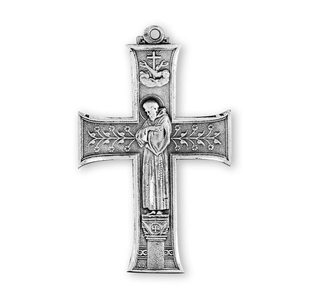 Saint Francis Sterling Silver Cross Necklace | .925 Silver