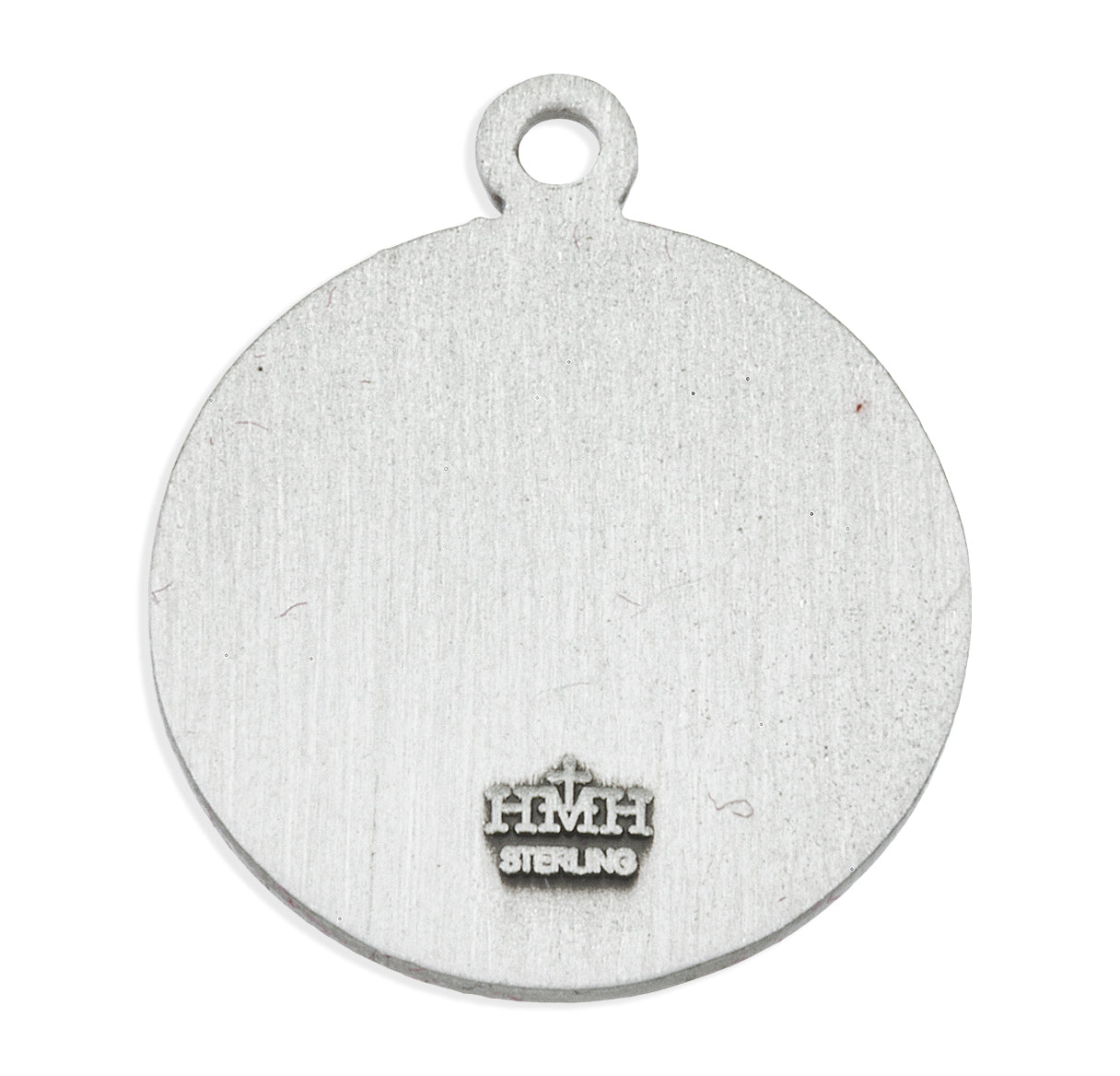 Saint Michael the Archangel Slaying Demon Round Sterling Silver Medal Pendant with Chain | .925 Silver