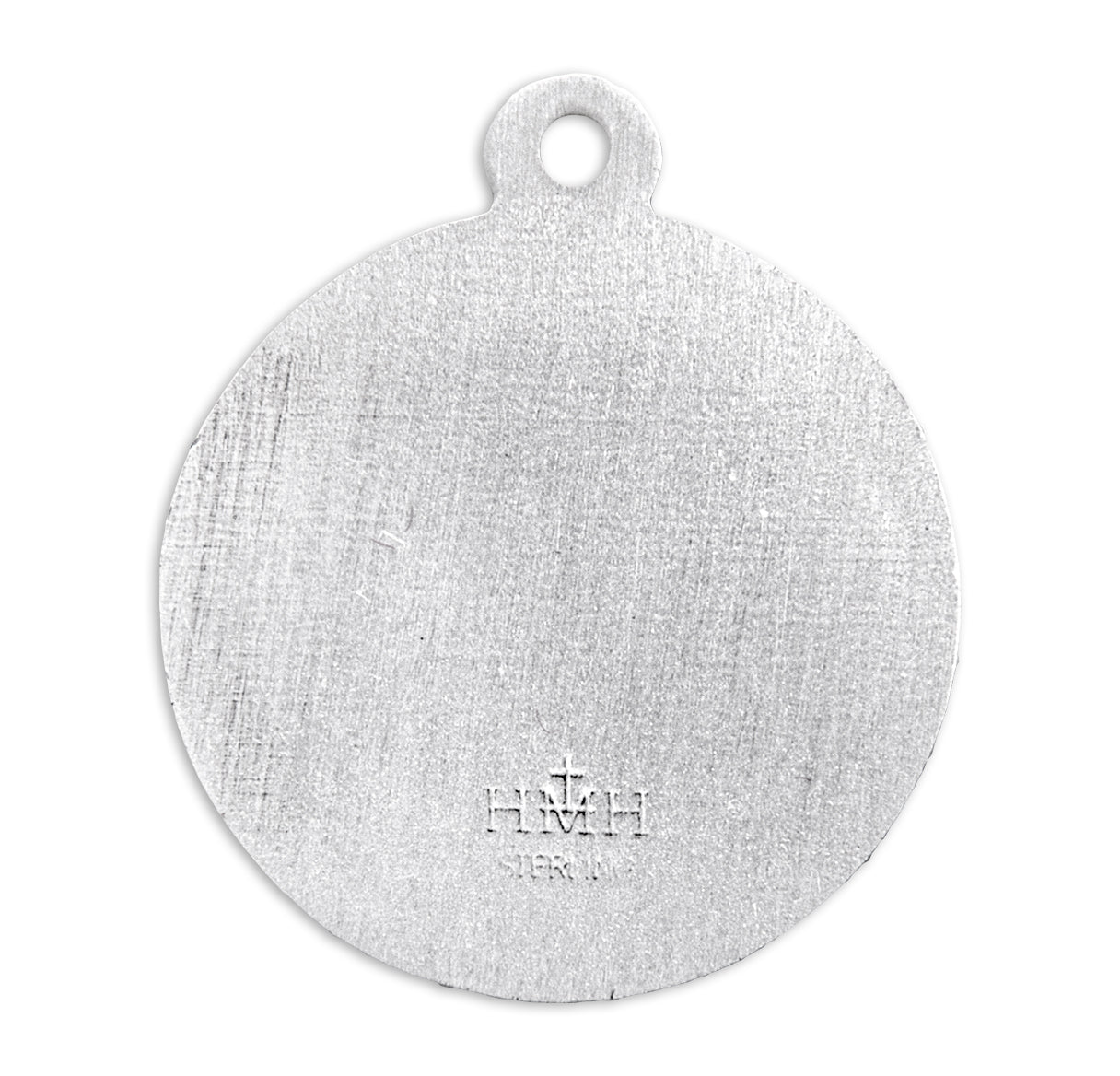 Saint Michael the Archangel Slaying Demon Round Sterling Silver Medal Pendant with Chain | .925 Silver