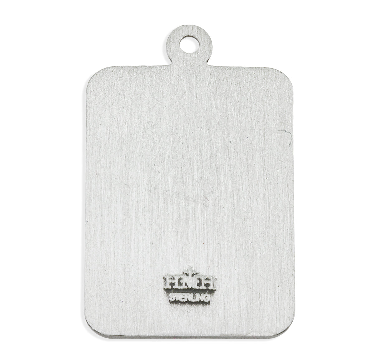 Saint Michael the Archangel Slaying Demon Rectangle Sterling Silver Medal Pendant with Chain | .925 Silver