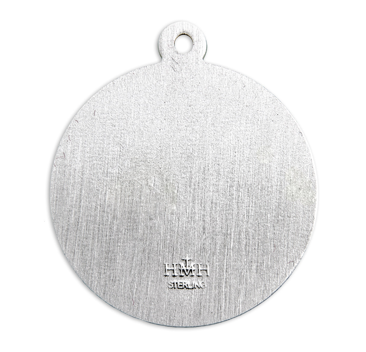 Saint Michael the Archangel Slaying Demon Round Sterling Silver Medal Pendant with Chain | .925 Silver