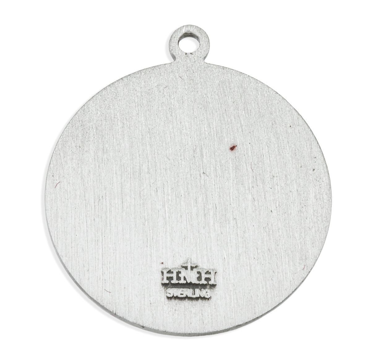 Saint Michael the Archangel Slaying Demon Round Sterling Silver Medal Pendant with Chain | .925 Silver