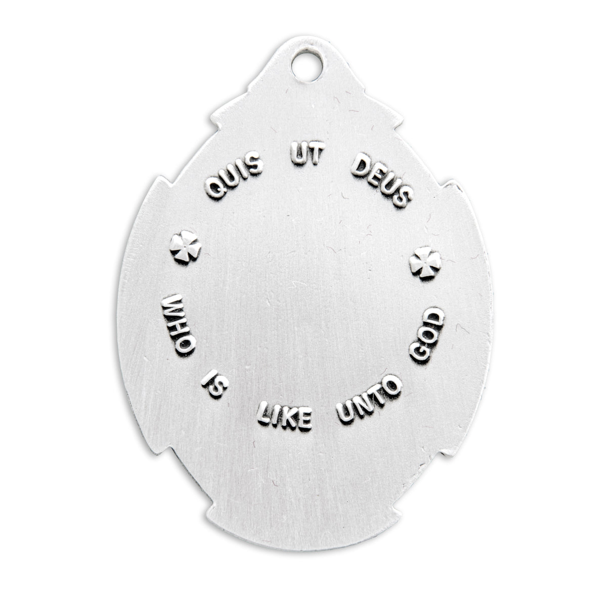 Saint Michael the Archangel Slaying Demon the Archangel in Styled Cross Shield Medal Pendant with Chain | Catholic Jewelry