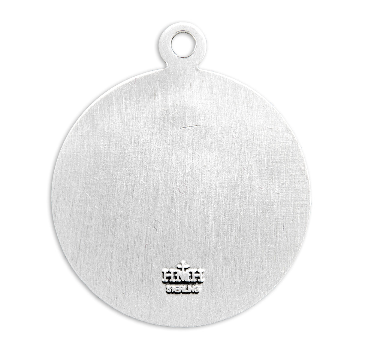 Saint Michael the Archangel Slaying Demon Round Sterling Silver Medal Pendant with Chain | .925 Silver