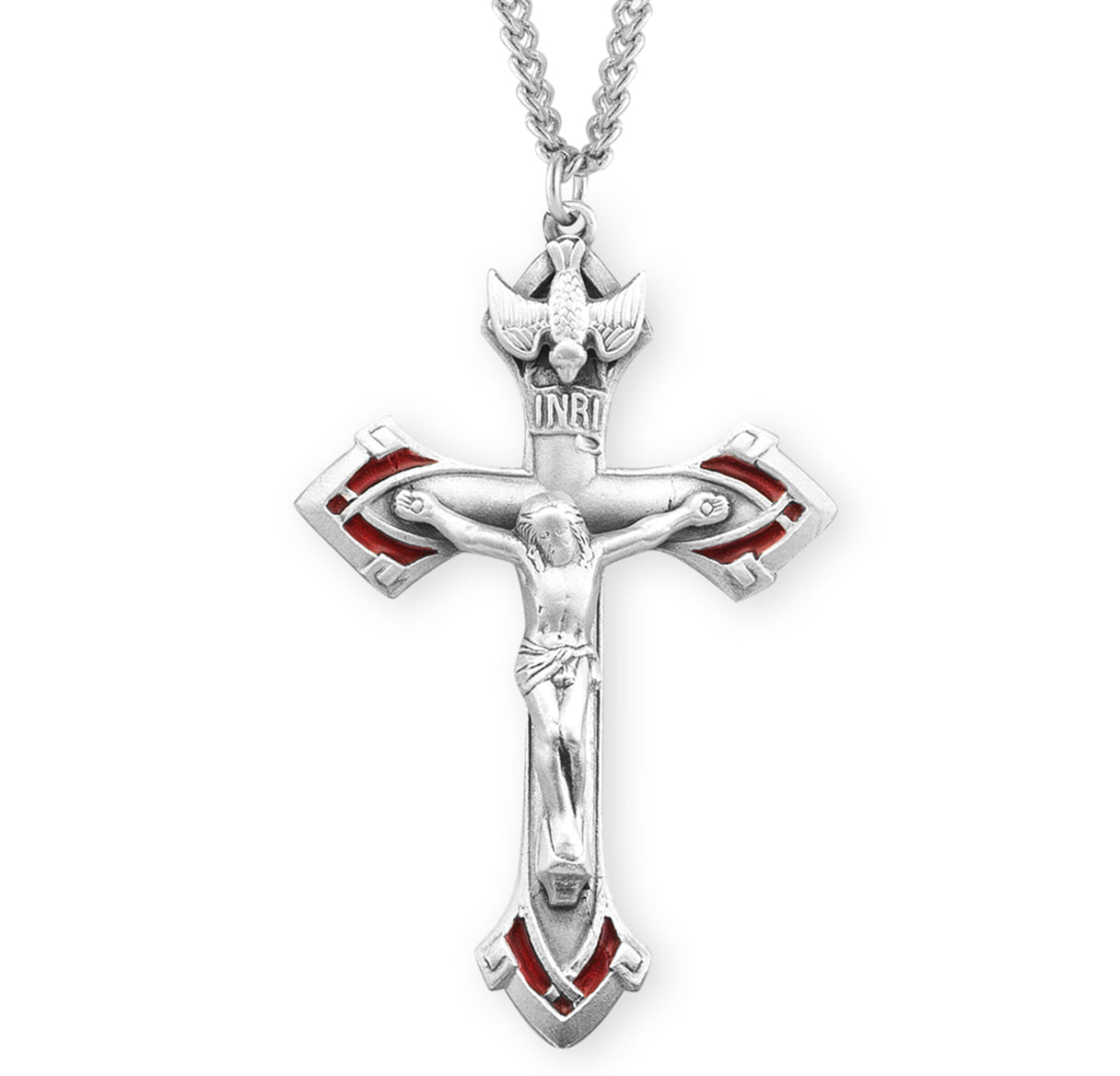 Holy Spirit Sterling Silver Crucifix Necklace | .925 Silver