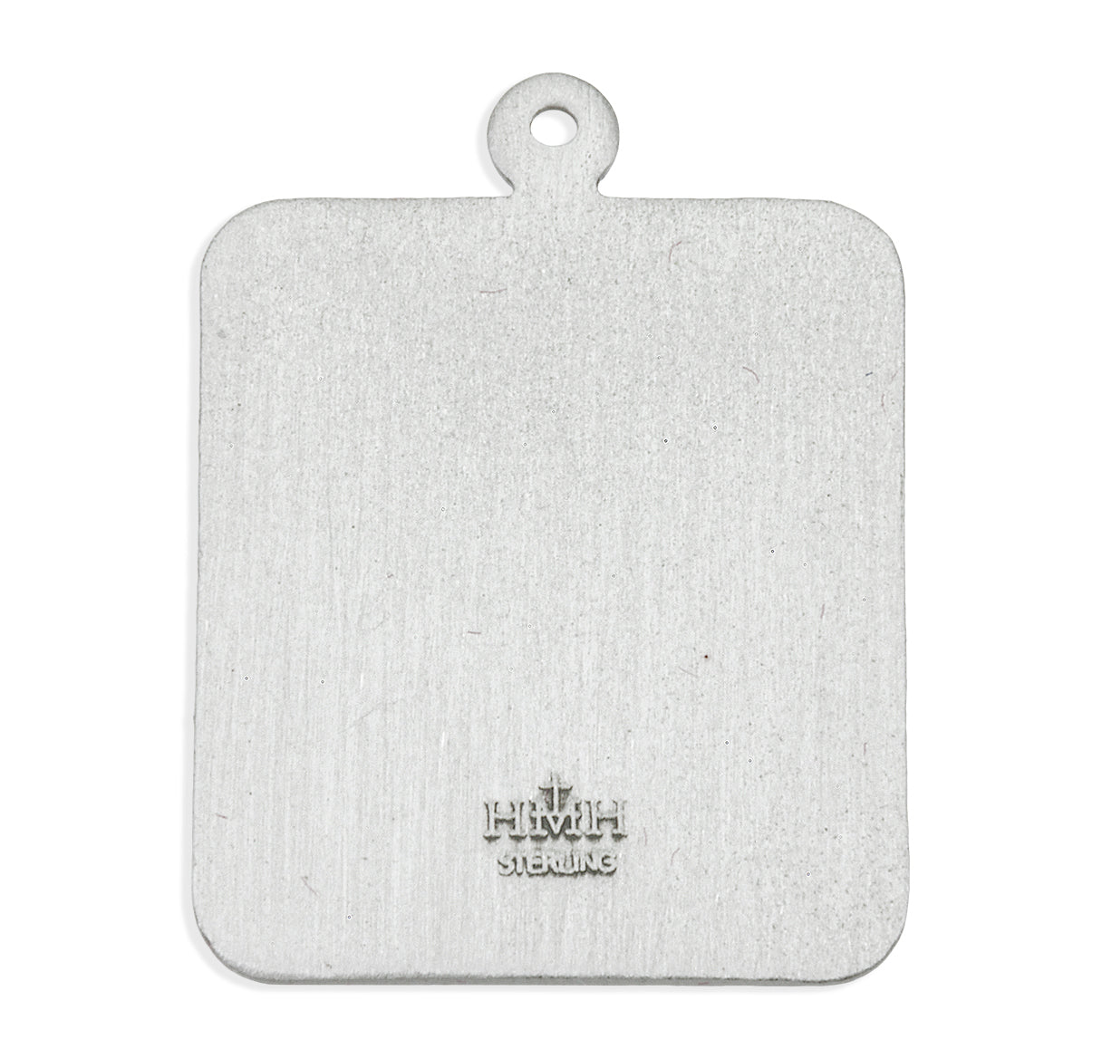 Saint Michael the Archangel Slaying Demon Square Sterling Silver Medal Pendant with Chain | .925 Silver