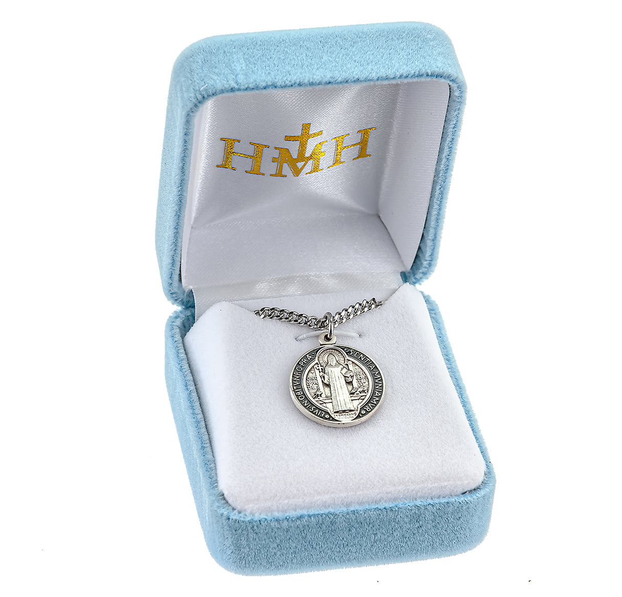 Sterling Silver St. Benedict Pendant with Black and Red Epoxy | .925 Silver