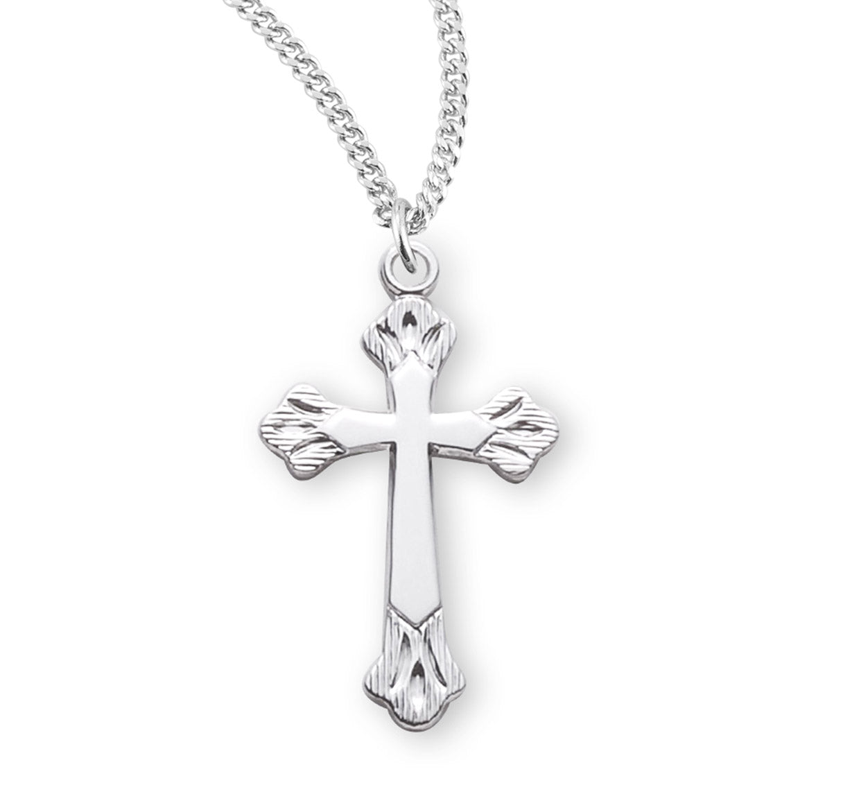 Sterling Silver Flare Tipped Cross Necklace | .925 Silver