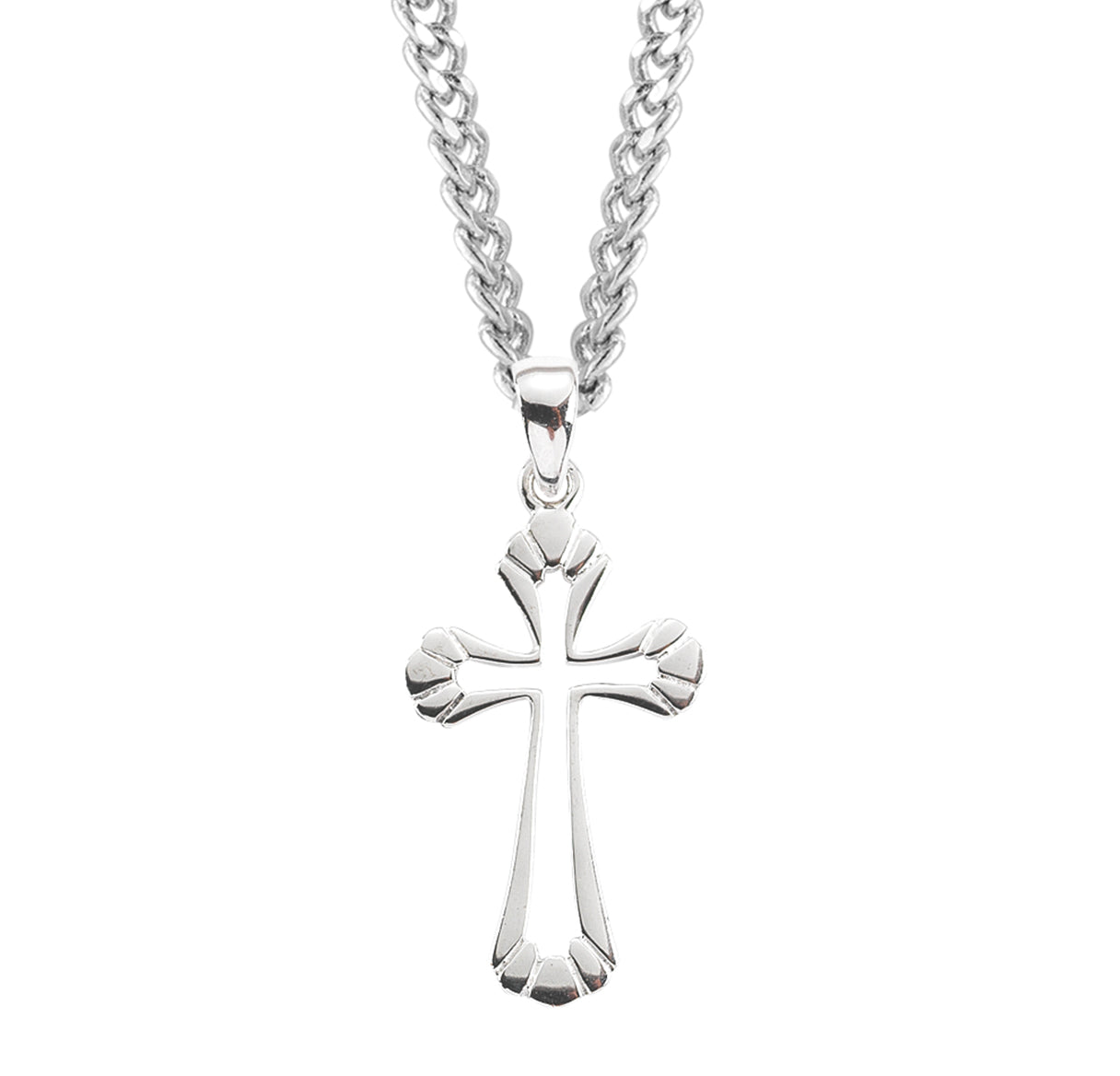 Sterling Silver Cut Out Cross Necklace | .925 Silver