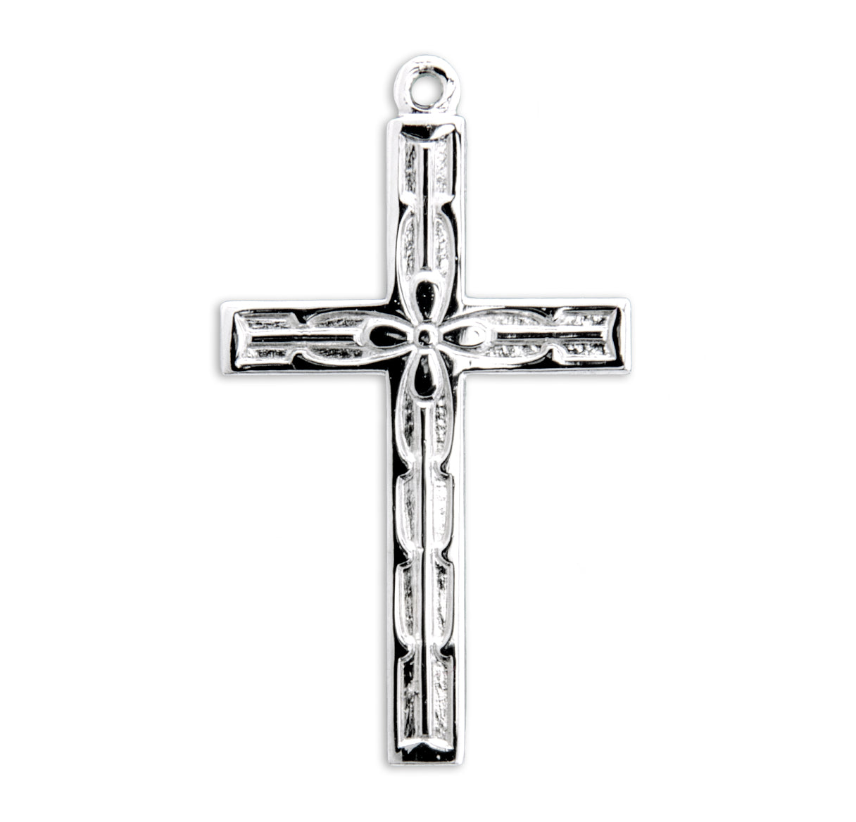 Sterling Silver Scrollwork Design Cross Necklace | .925 Silver
