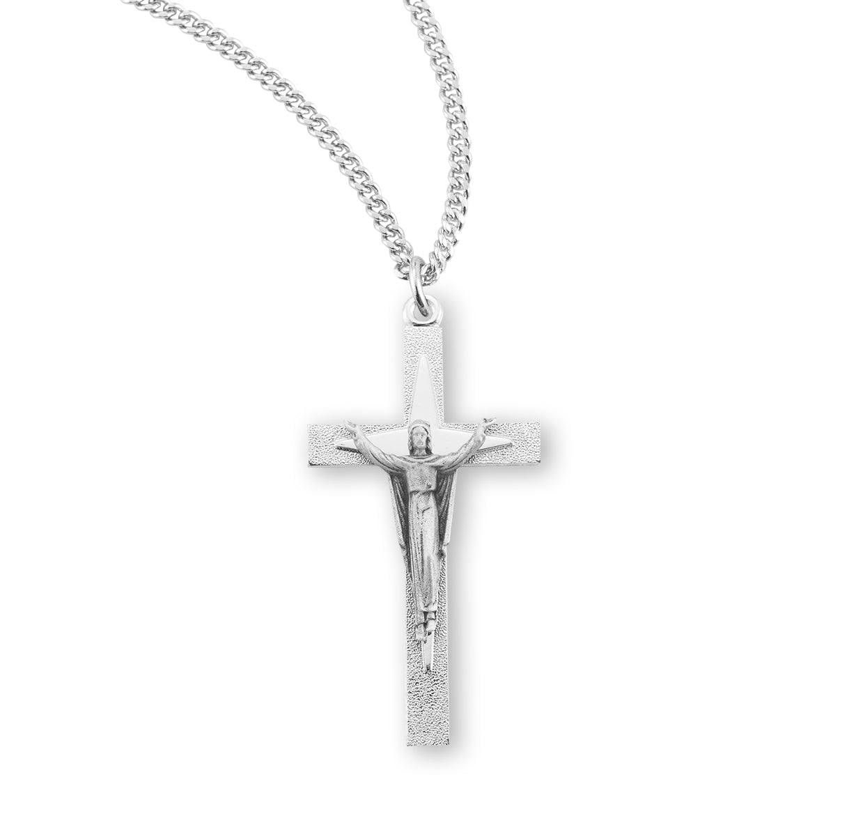 Risen Christ Sterling Silver Crucifix Necklace | .925 Silver