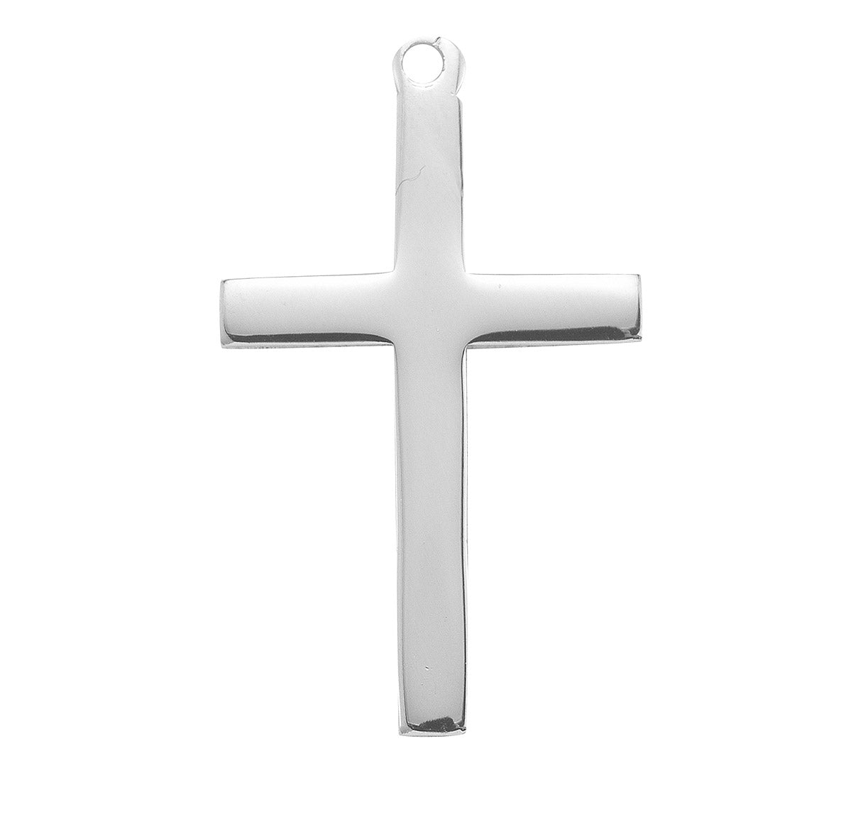 High Polished Sterling Silver Cross Necklace | .925 Silver