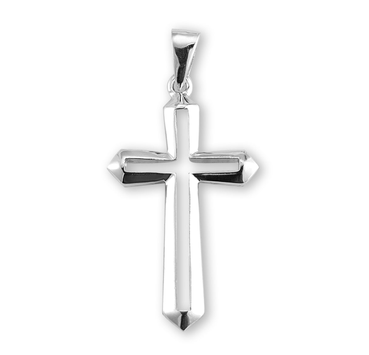 Sterling Silver Cut Out Cross Necklace | .925 Silver