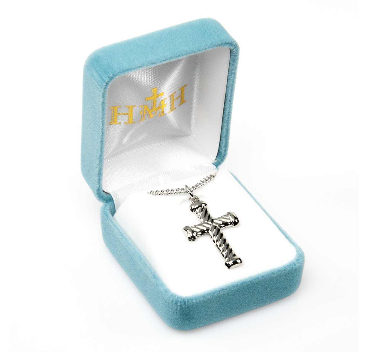 Twist Design Sterling Silver Cross Necklace | .925 Silver