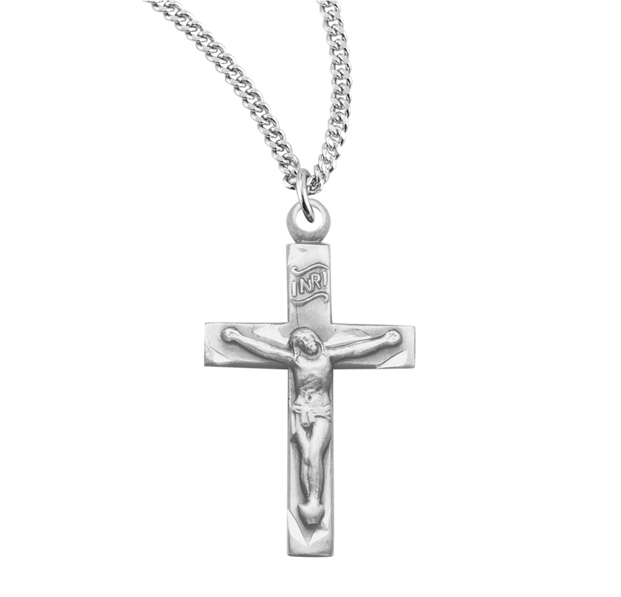 Basic Narrow Sterling Silver Crucifix Necklace | .925 Silver