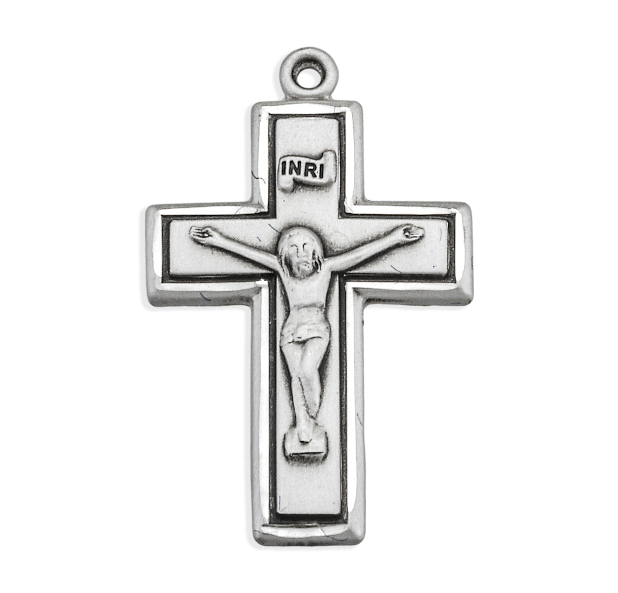 Sterling Silver Wide Crucifix Necklace | .925 Silver