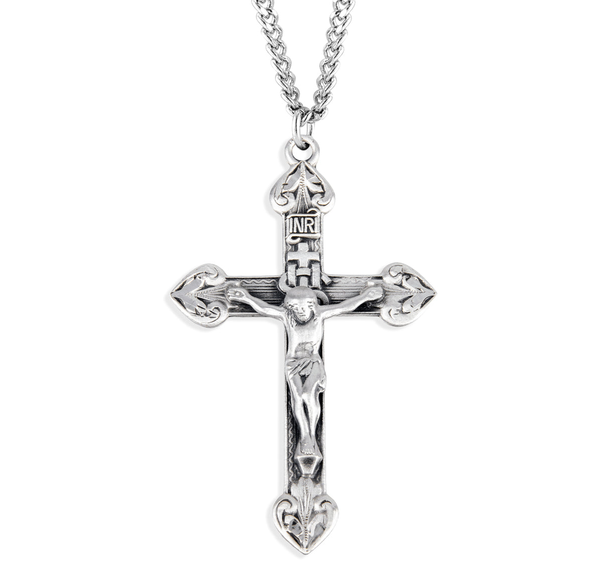 Sterling Silver IHS Crucifix Necklace | .925 Silver