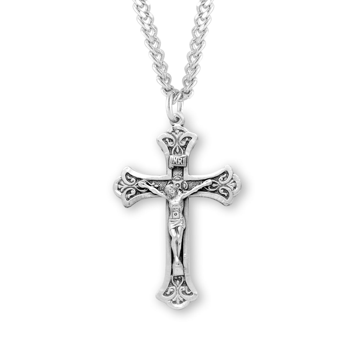 Fine Flared Sterling Silver Crucifix Necklace | .925 Silver