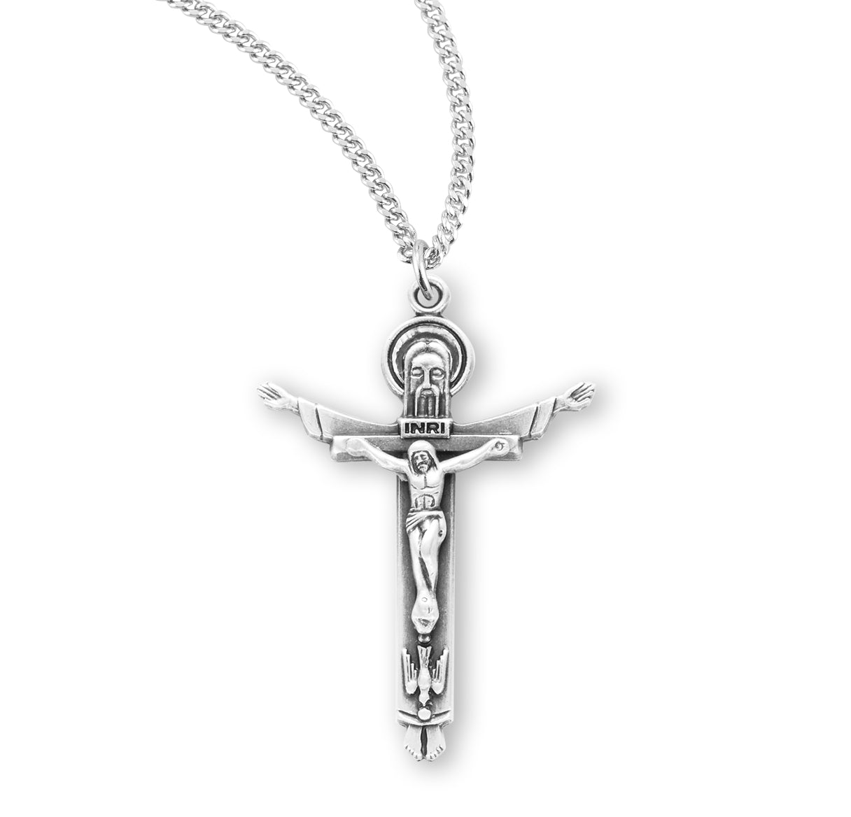 Sterling Silver Holy Trinity Crucifix Necklace | .925 Silver