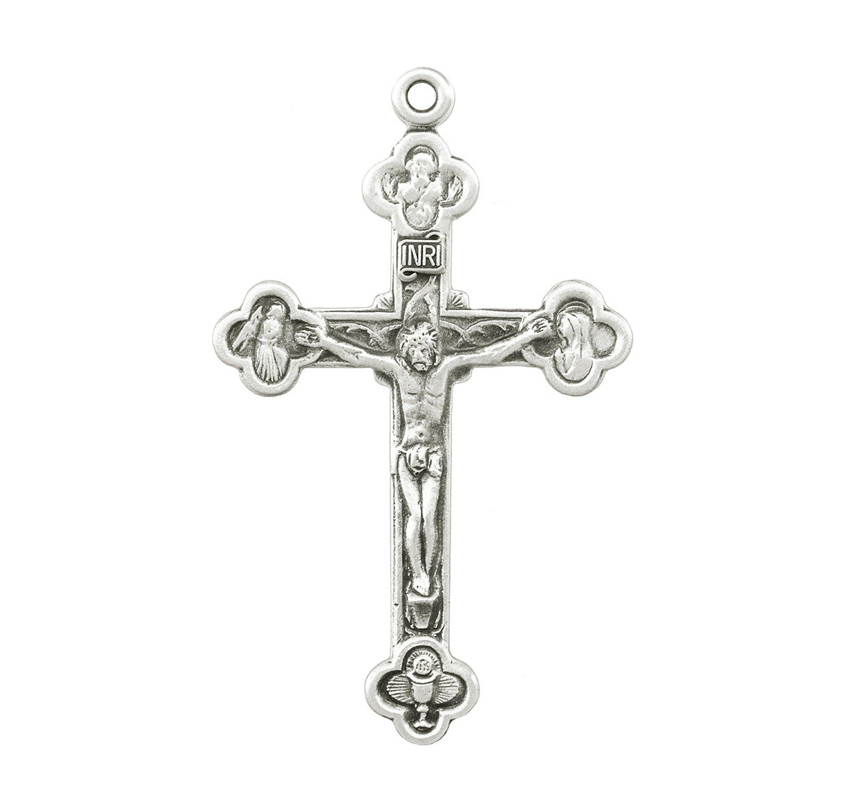 Budded Sterling Silver Crucifix Necklace | .925 Silver
