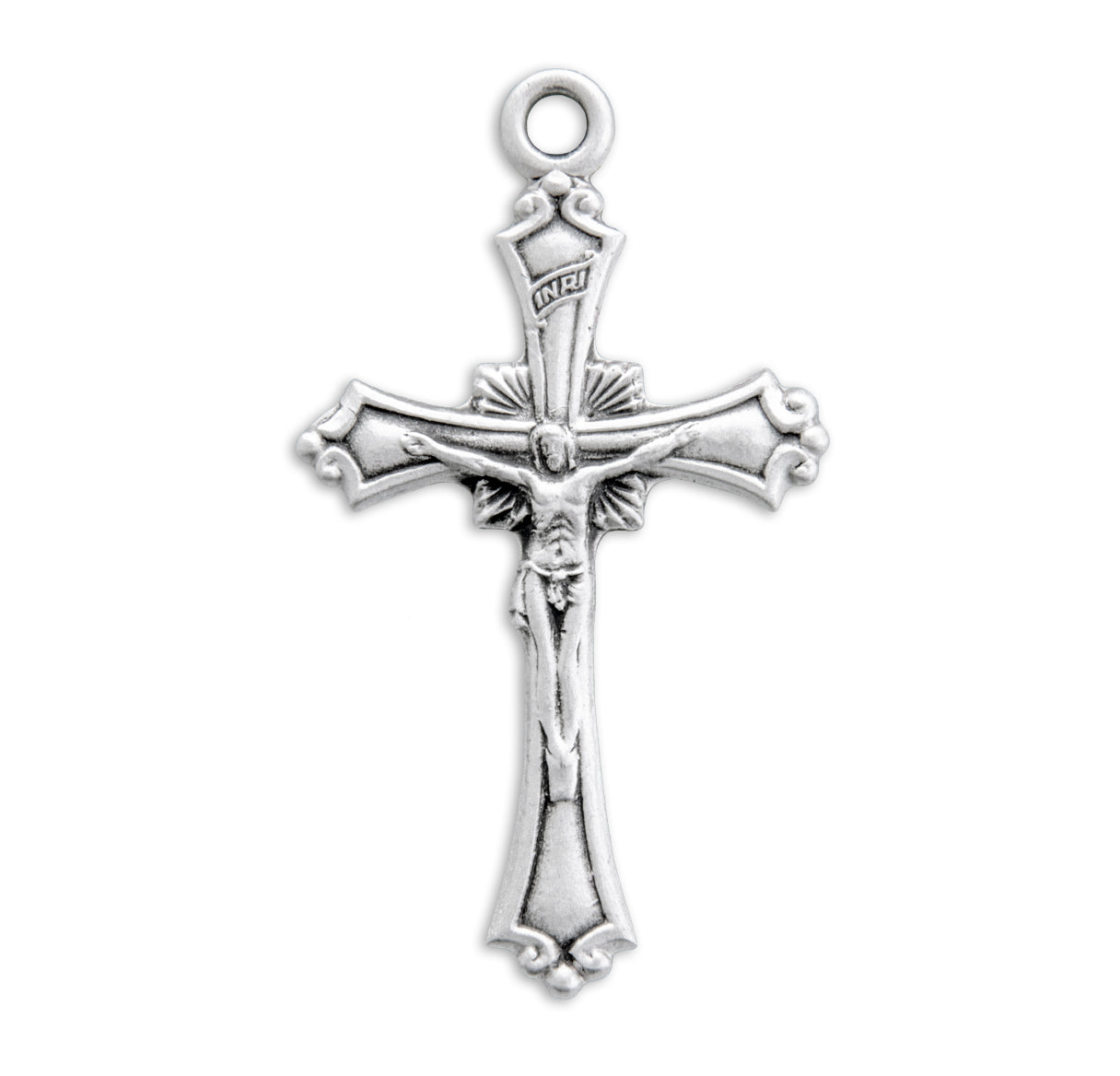 Flared Sterling Silver Crucifix Necklace | .925 Silver
