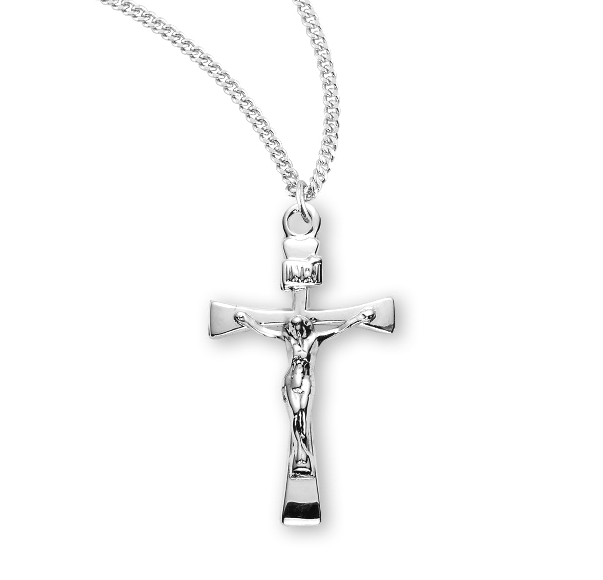 Sterling Silver Narrow Crucifix Necklace | .925 Silver
