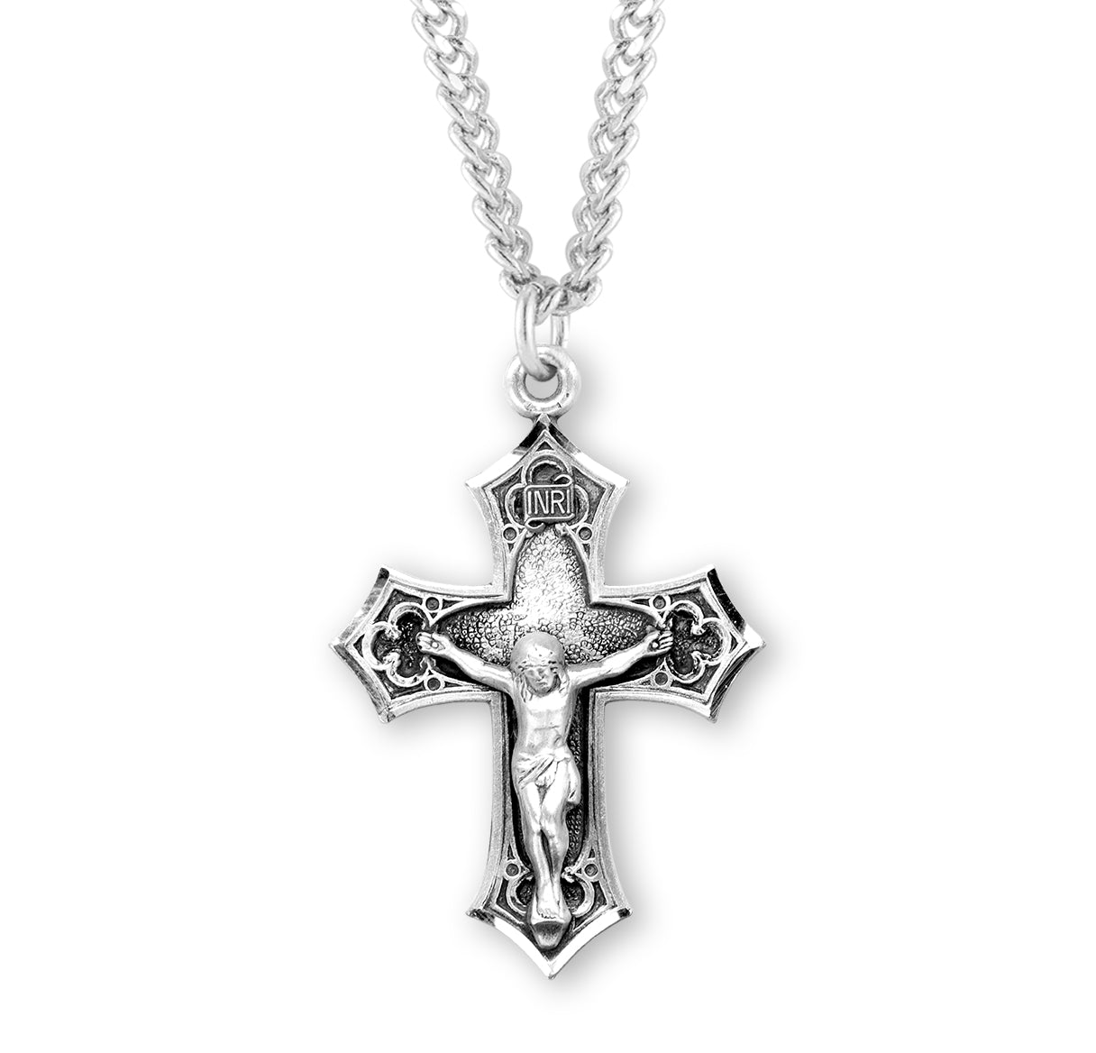 Gothic Style Sterling Silver Crucifix Necklace | .925 Silver