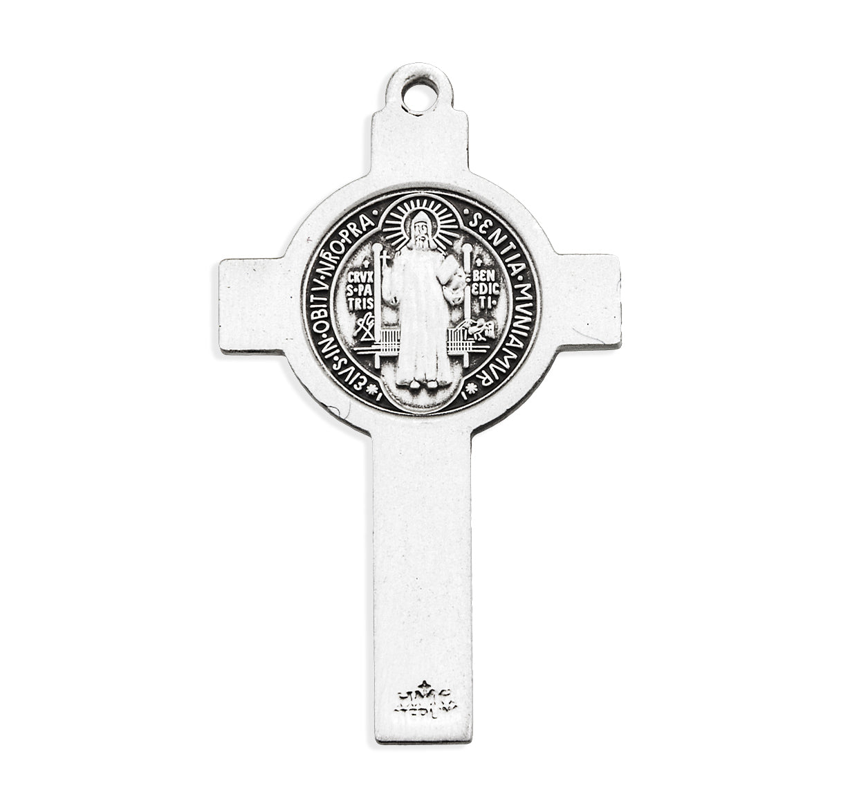 Saint Benedict Jubilee Sterling Silver Medal/Crucifix Necklace | .925 Silver
