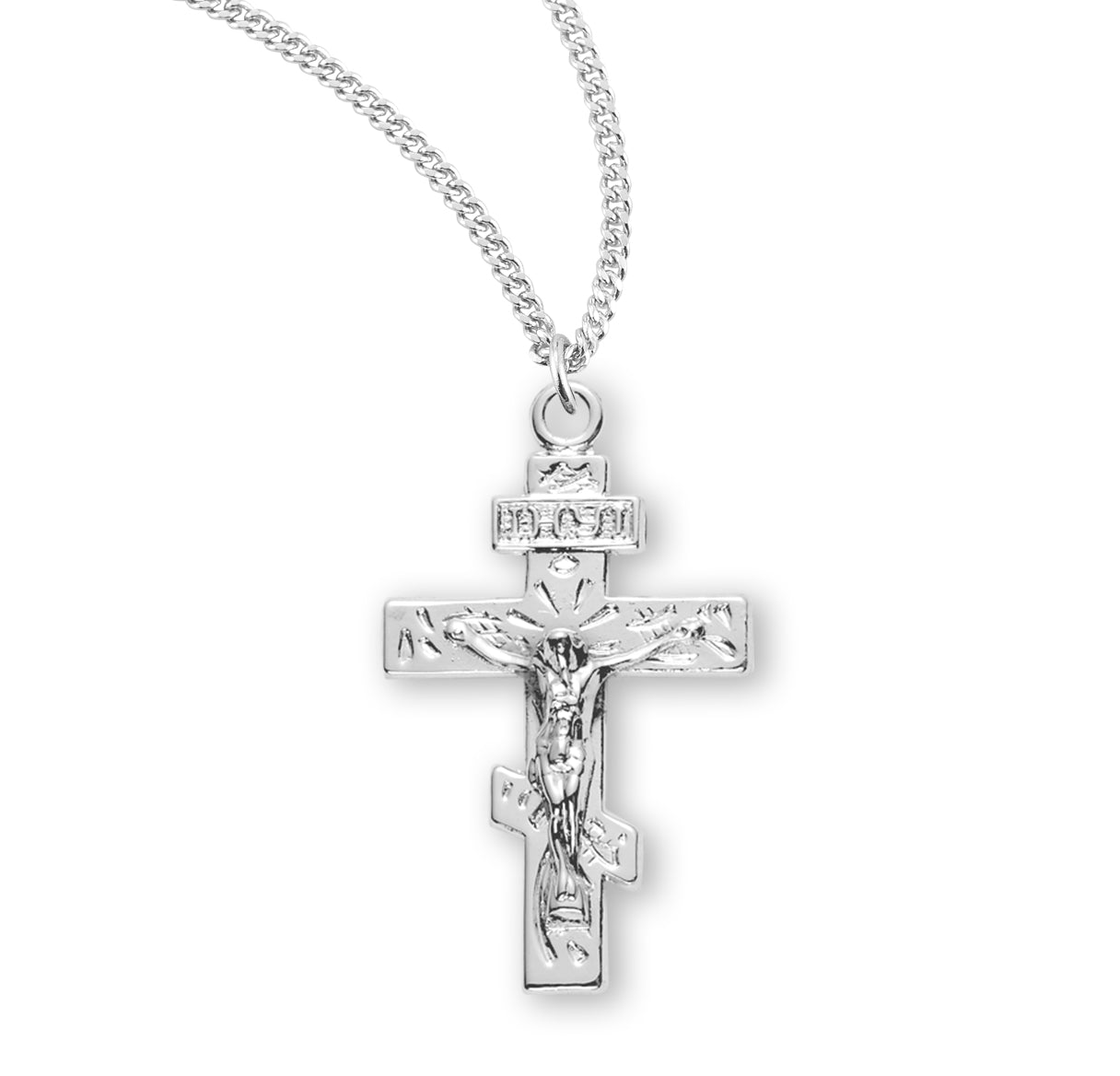 Byzantine Sterling Silver Crucifix Necklace | .925 Silver
