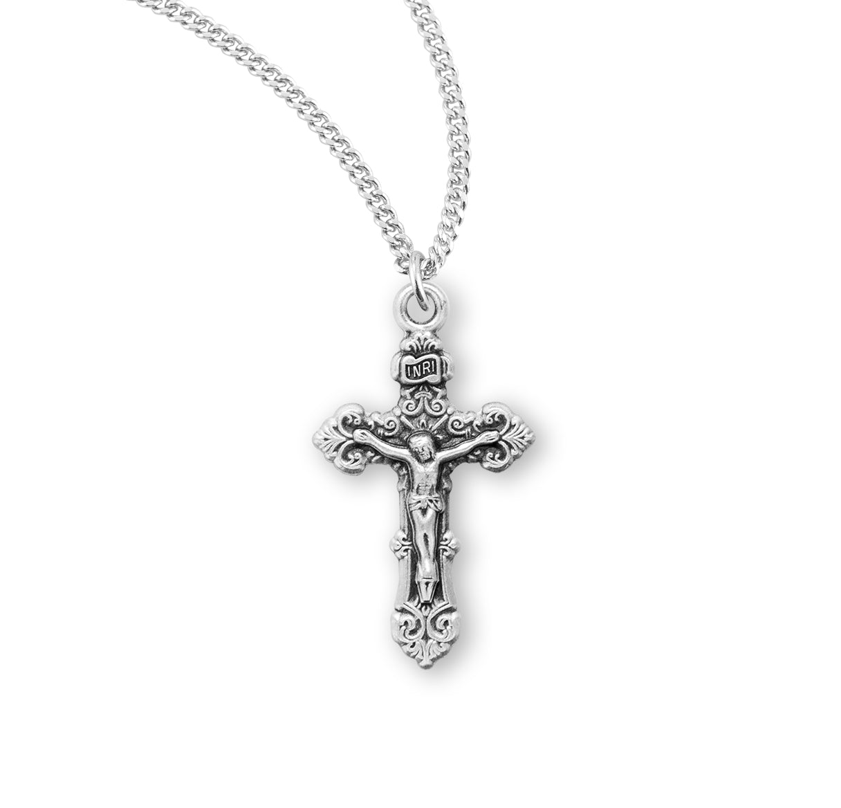 Sterling Silver Fancy Filigree Crucifix Necklace | .925 Silver