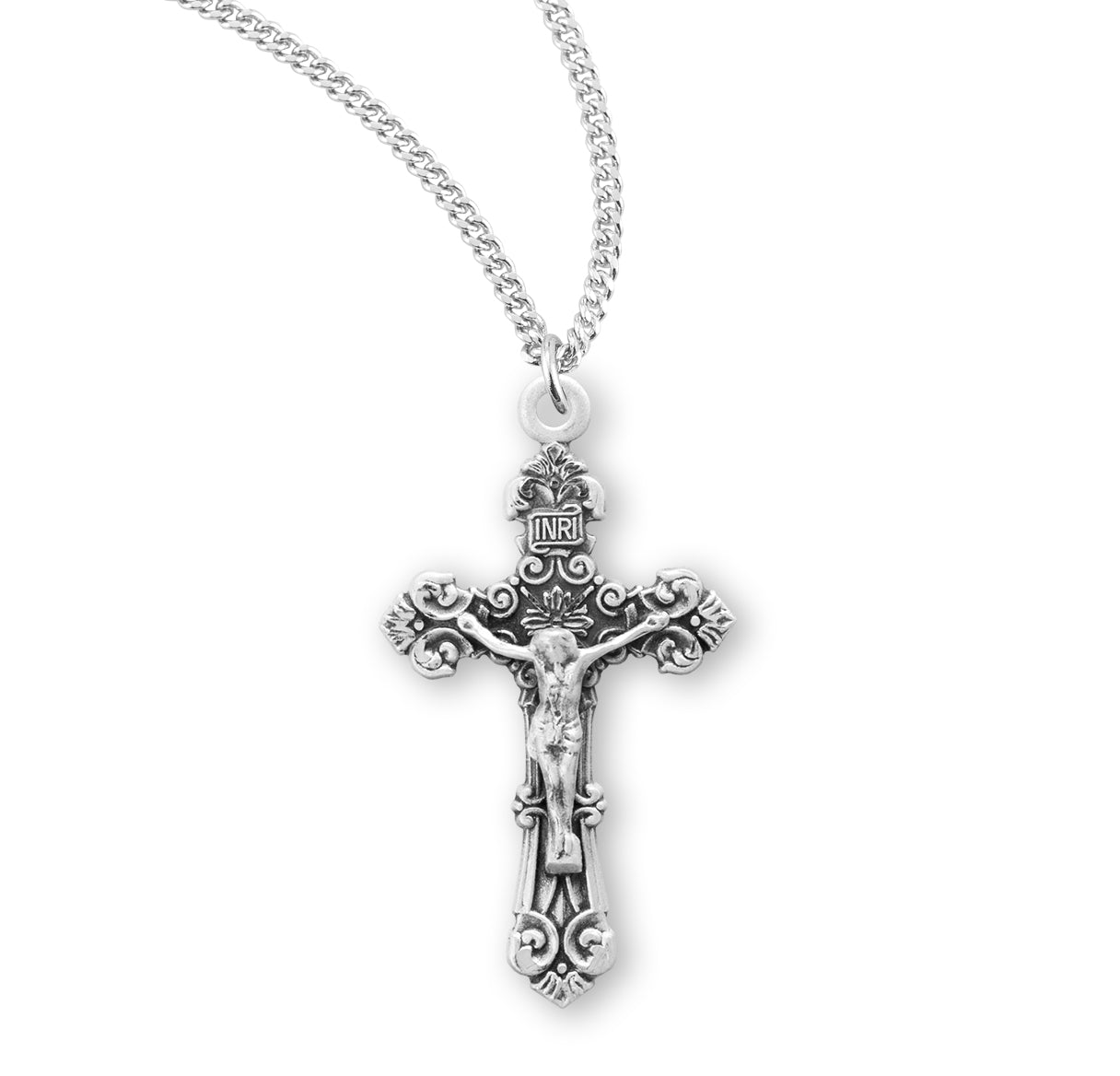 Sterling Silver Fancy Filigree Crucifix Necklace | .925 Silver