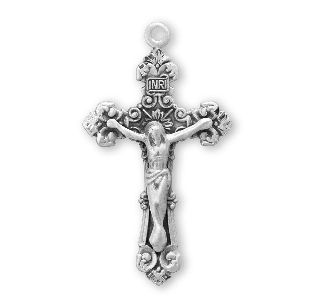 Sterling Silver Fancy Filigree Crucifix Necklace | .925 Silver