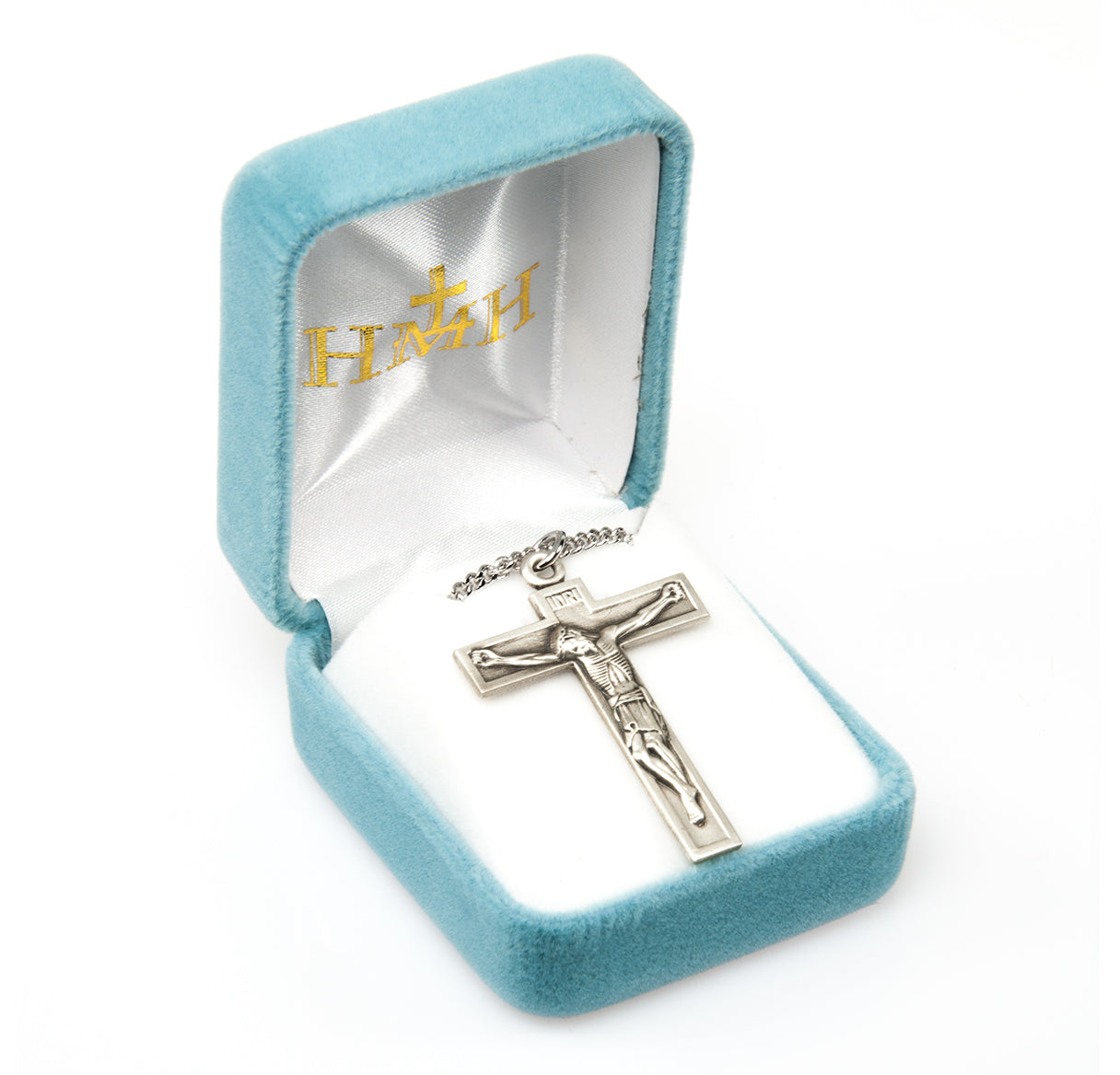 Short Top Sterling Silver Crucifix Necklace | .925 Silver